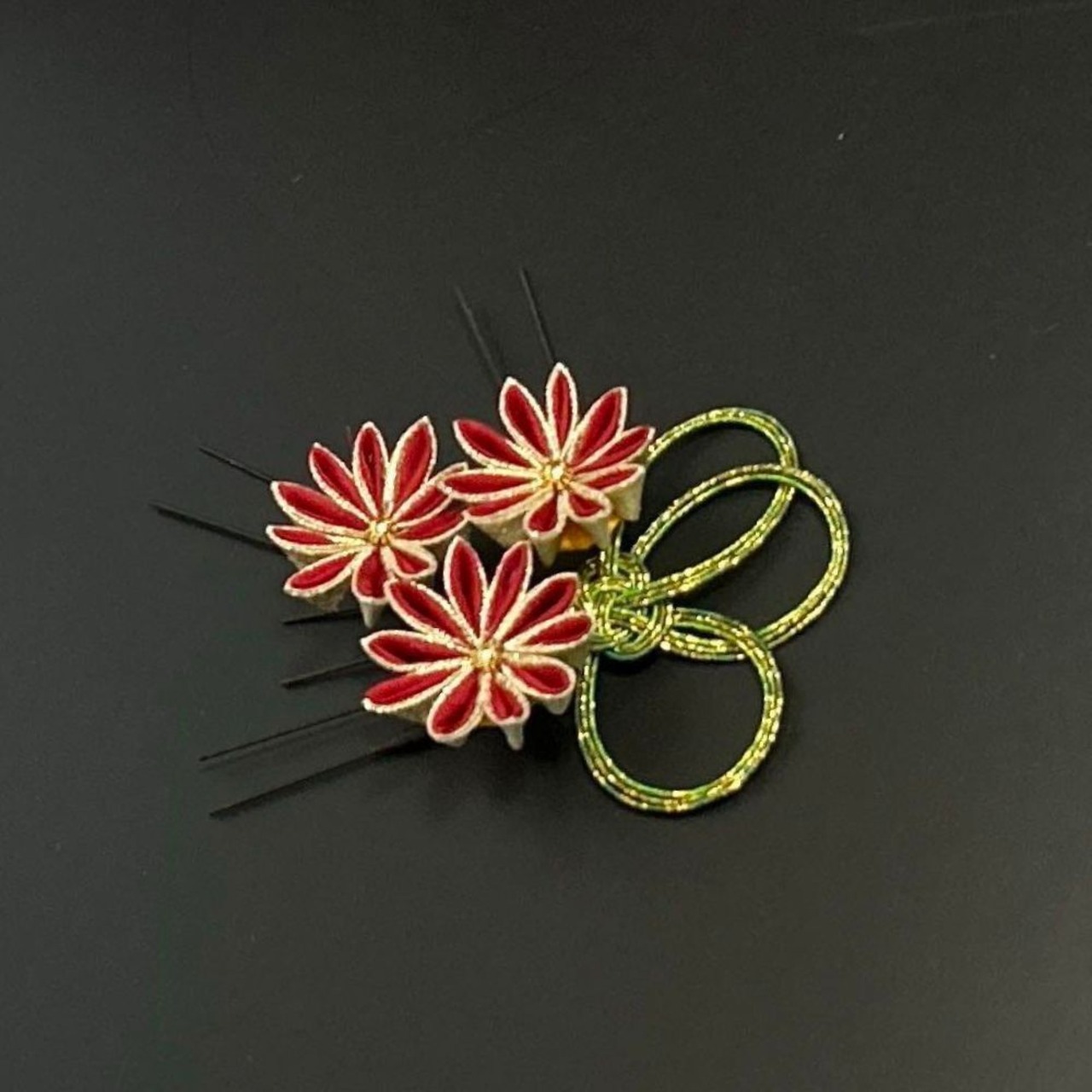 雅紅花（みやびべにはな） 髪飾り｜成人式・卒業式・七五三 ― つまみ細工の店優輪（S090）・画像7