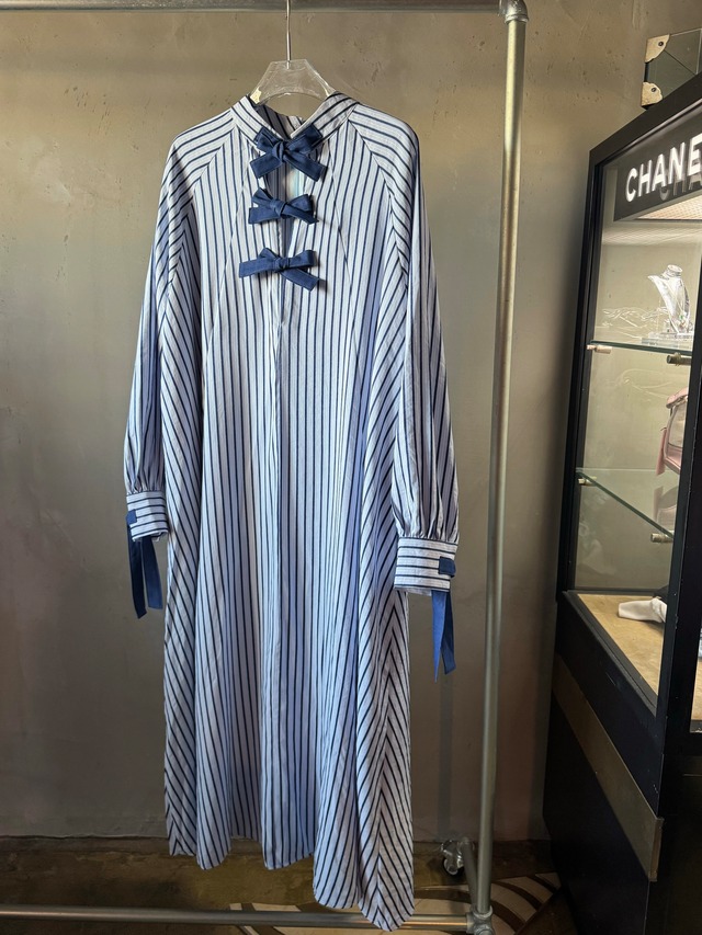 【GHOSPELL】Fifer Striped Midi Dress