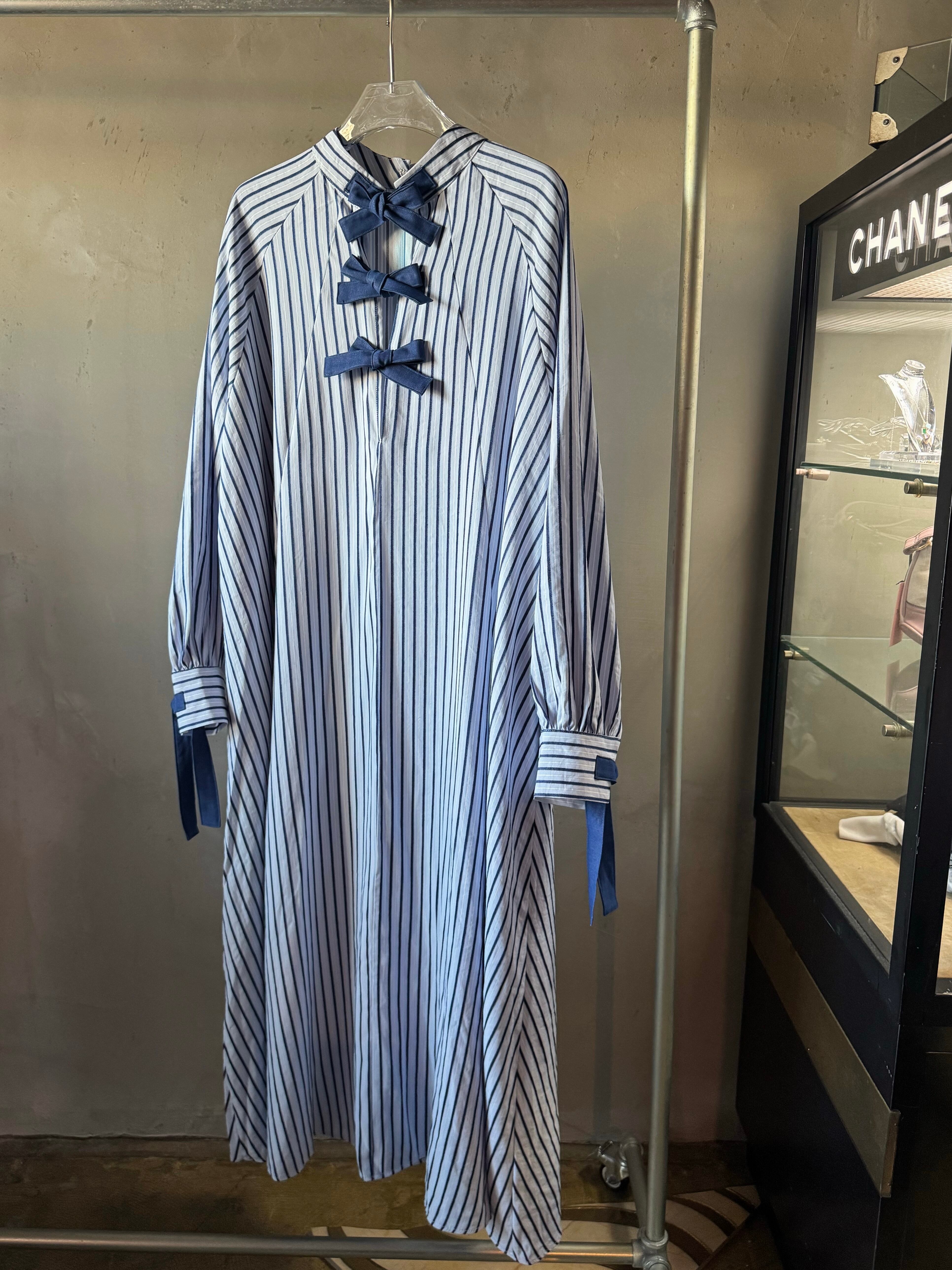 【GHOSPELL】Fifer Striped Midi Dress