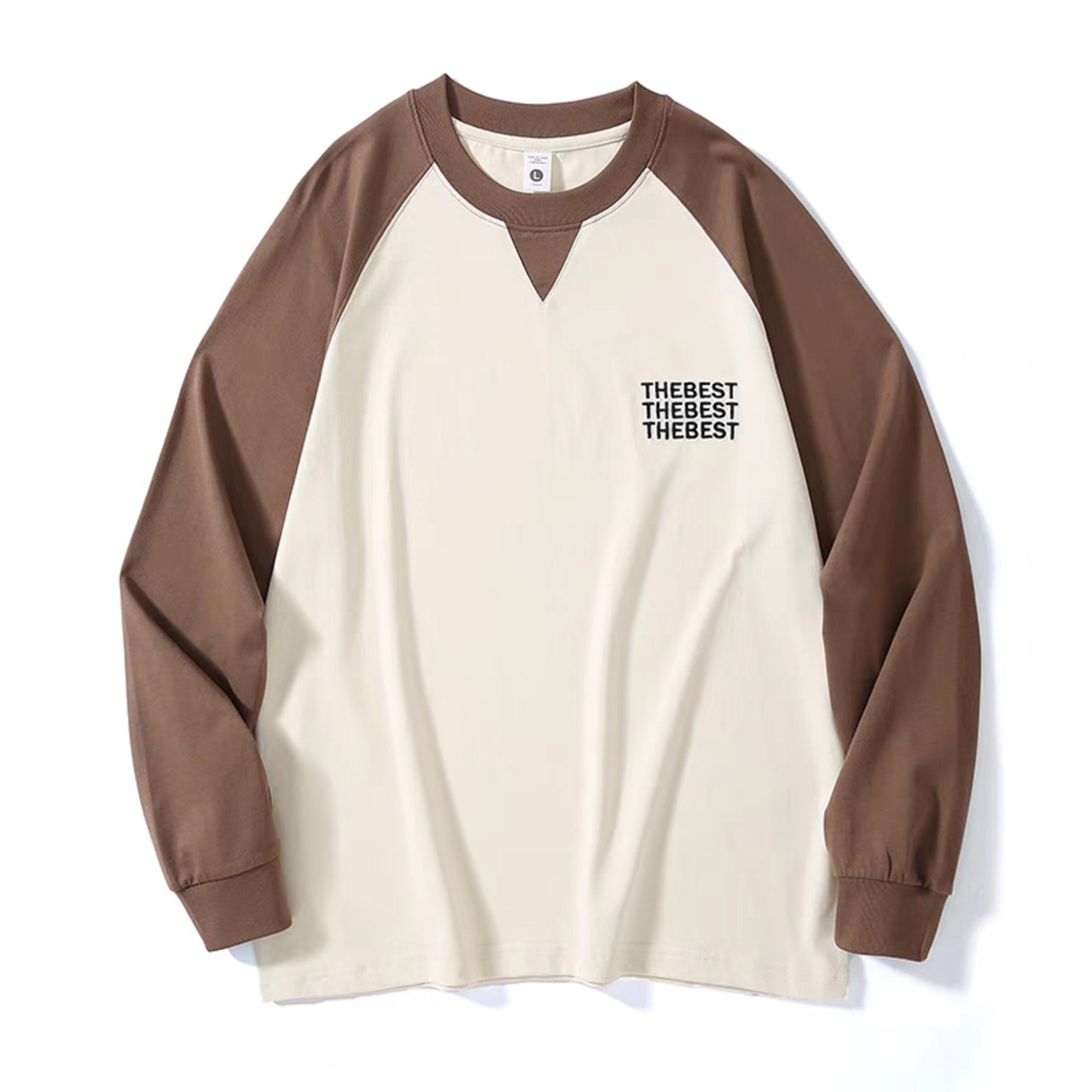 Bicolor crew neck long t-shirt 0216 - 9