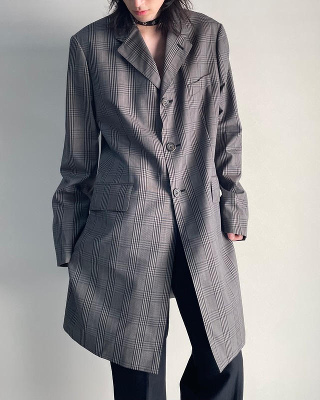 【90s dries van noten】classic check chester coat