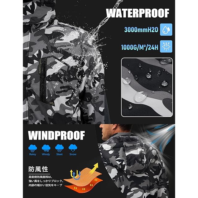 KEFITEVD] アウター メンズ 冬 防寒 ジャンパー 撥水 アウトドア