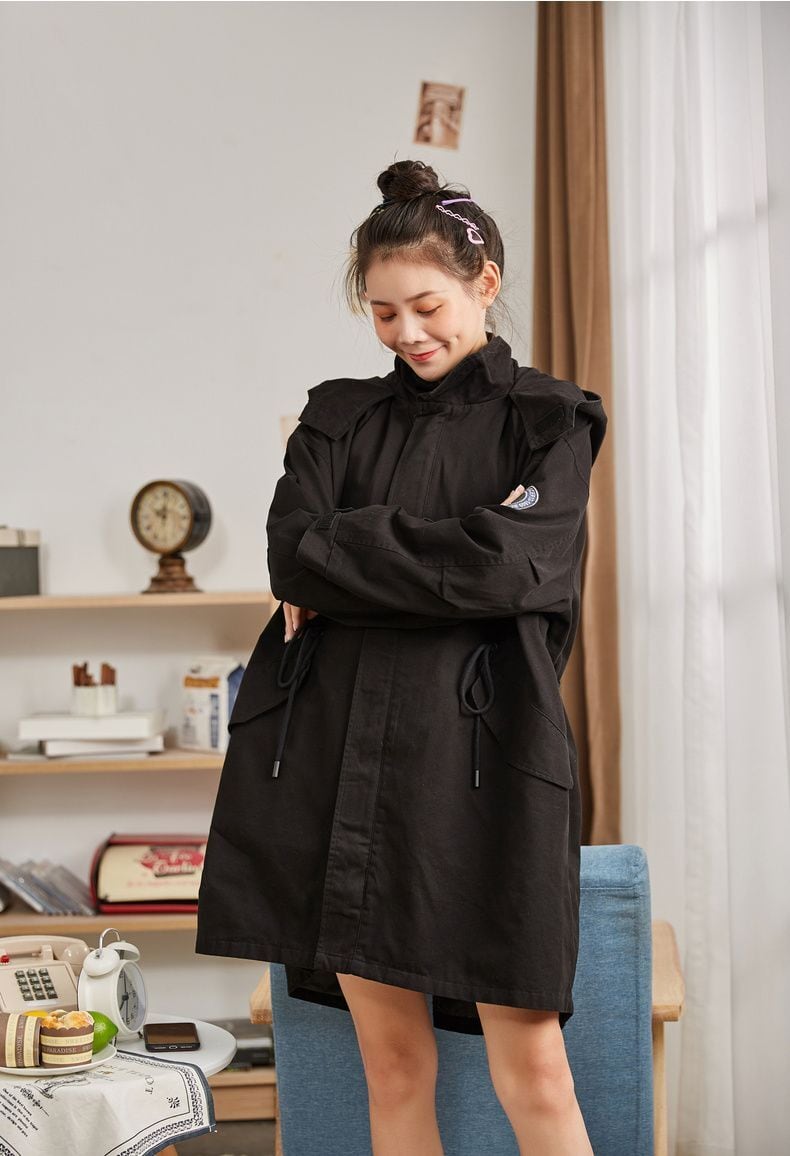 音楽プリント 上着&チェニック KNXC508-後タック長袖チュニックシャツジャケット・シャカシャカ素材