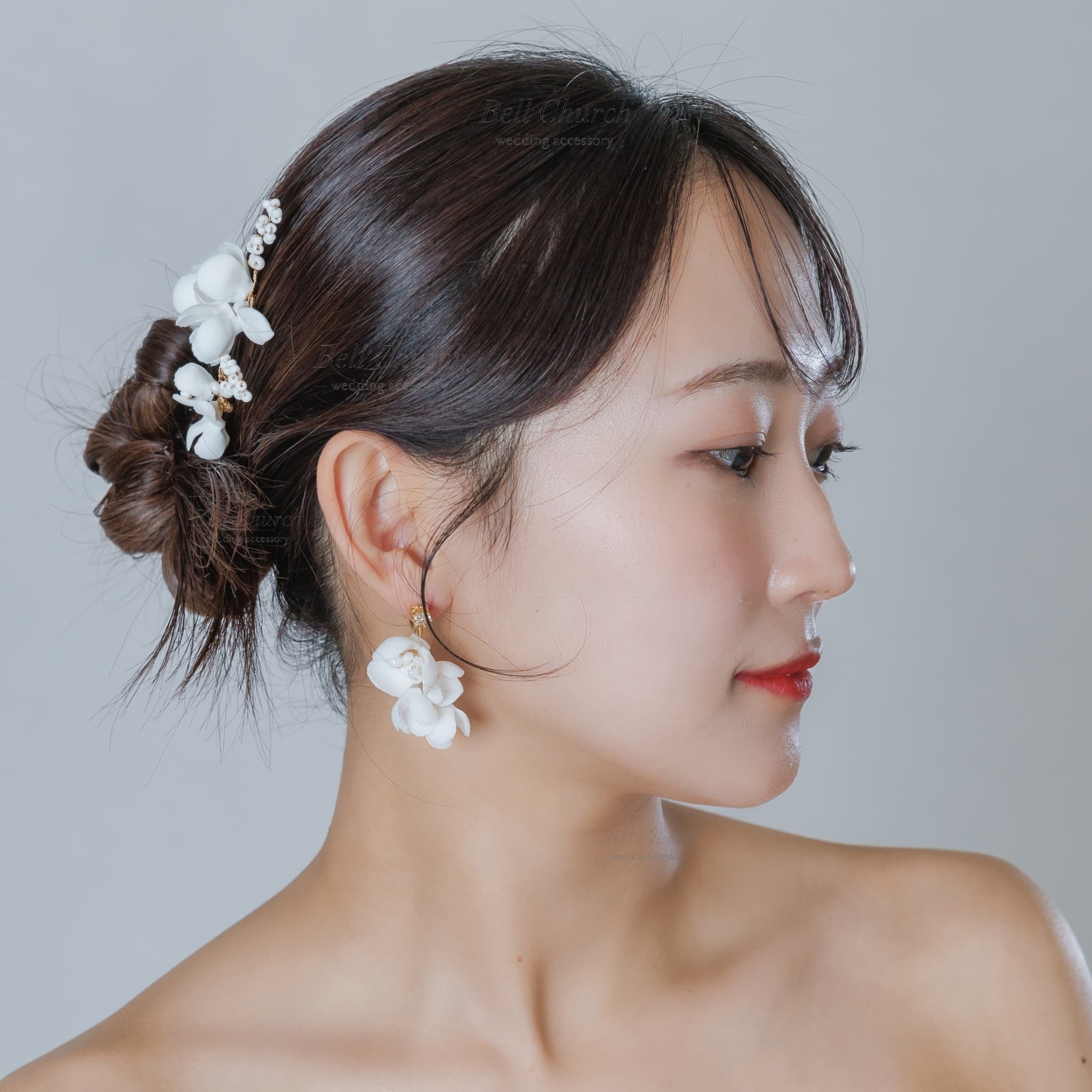 ウエディングピアス イヤリング｜ビーズ ｜フラワー お花モチーフ