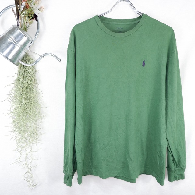 [S] Polo Ralph Lauren Green L/S Tee | ポロ ラルフローレン 緑 ロングTシャツ