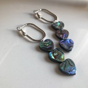 アバロンシェル ハート3連 ピアス / イヤリング