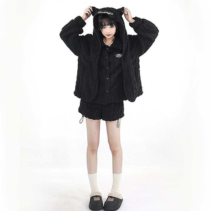 サブカル 服 地雷系 通販 pinksavior ホットパンツ もこもこ ストラップ紐 起毛 Z世代