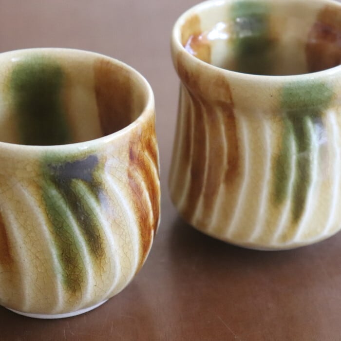 瀬戸赤津焼 拝戸窯稲山 マグカップ 三彩 SetoAkazu-yaki Mug #465 | 和