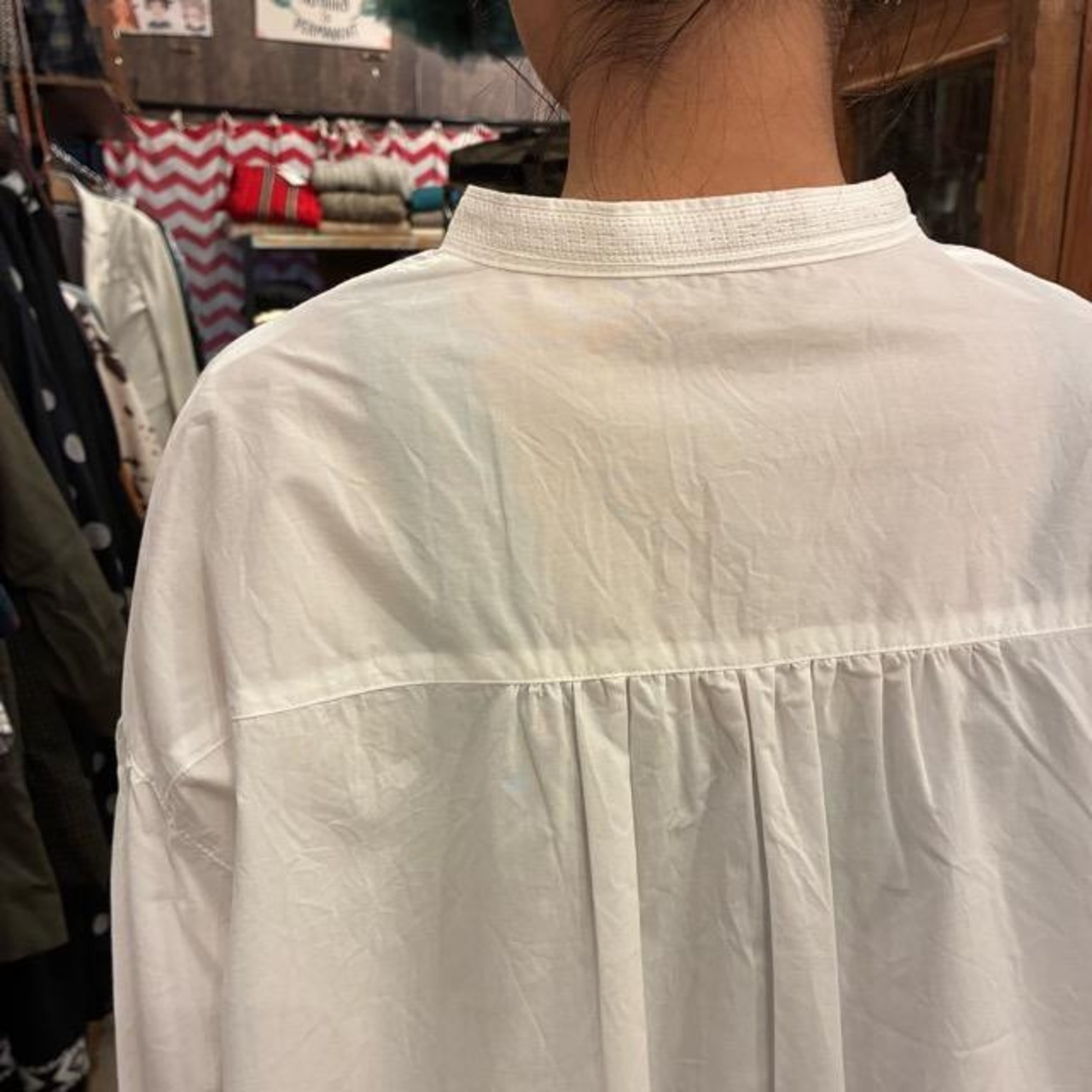 UNIVERSAL SEVEN Natural Typewriter Italian Filet Lace Ruffle Blouse, White, White, Long Sleeve, Cotton