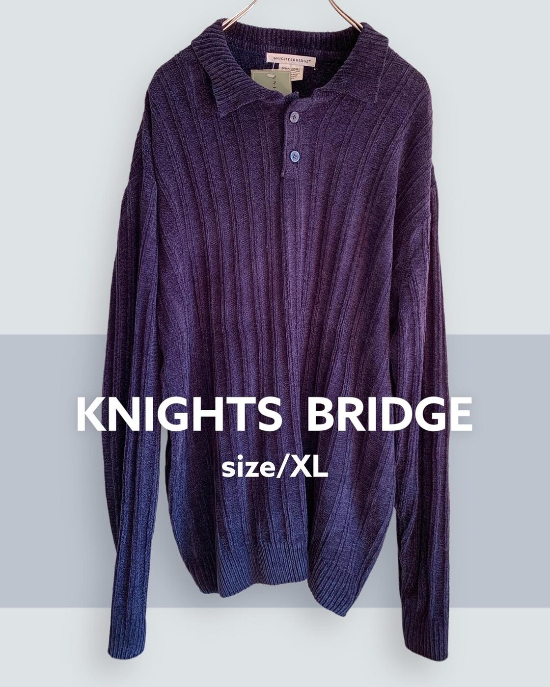 うねうねが可愛い90sの長袖ポロ☺️ KNIGHTS BRIDGE size/XL | PAY ID