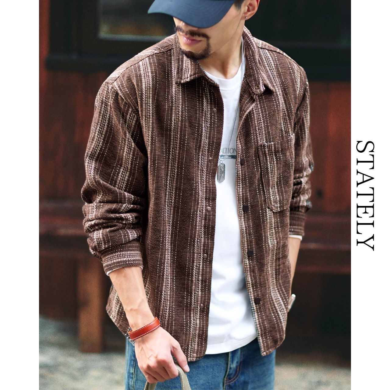 ヴィンテージ調ストライプシャツ /2color_T224・画像6