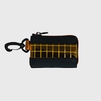 vibram card case (black×orange) with orange glowing zip