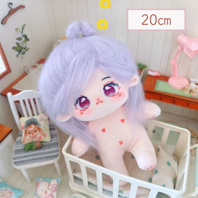 20㎝】ぬいぐるみ本体 無属性 ライトブルー スケルトンあり・なし ぬい