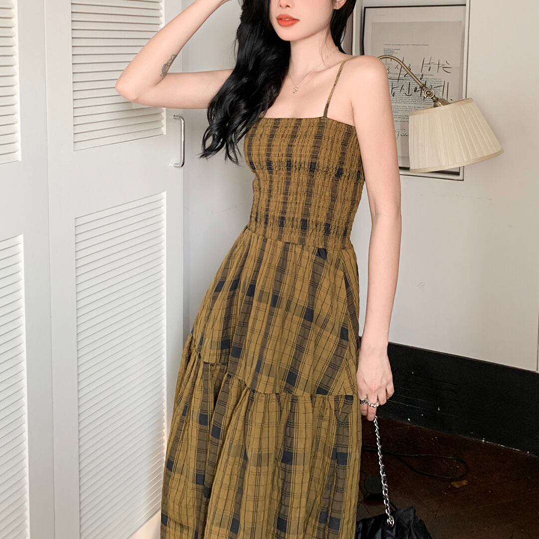 ヴィンテージチェックワンピース K0139