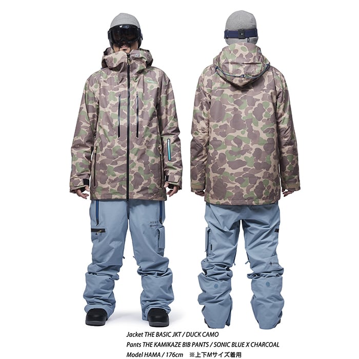 rew BASIC JKT & KAMIKAZE BIB PANTS M 1回着