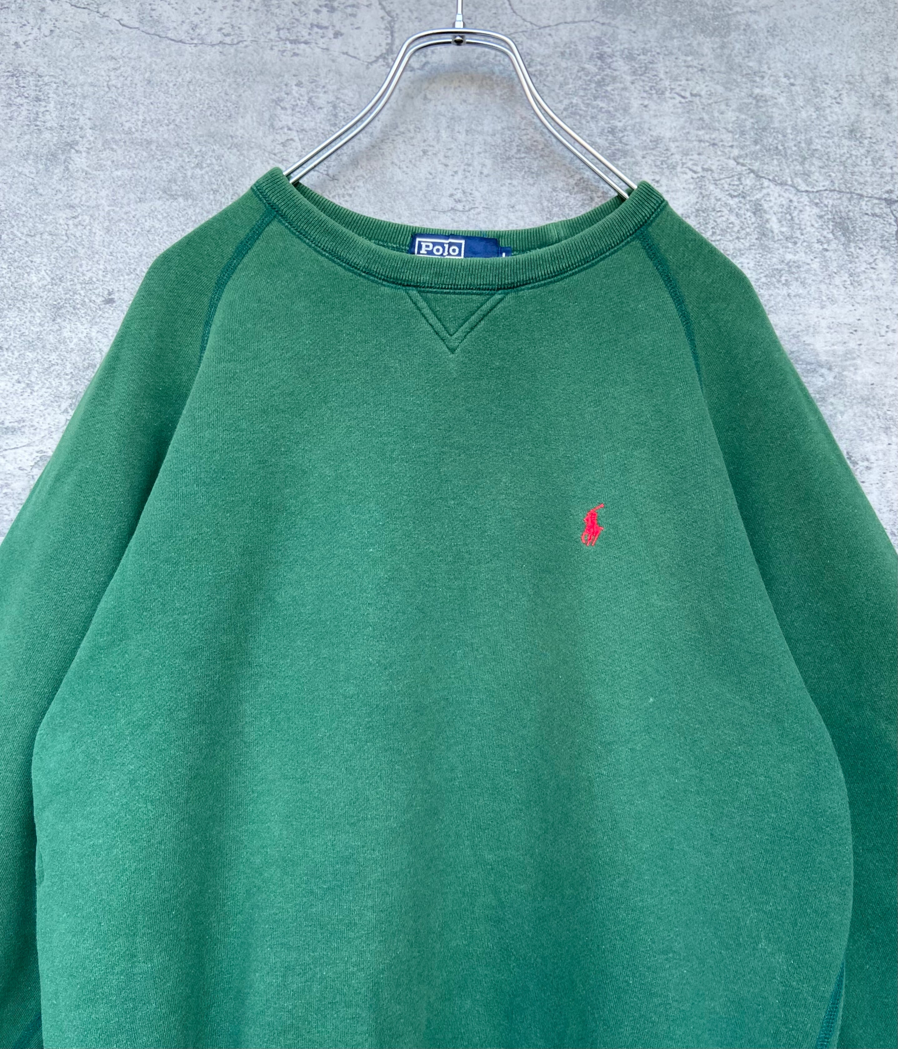 90s POLO Ralph Lauren ポロラルフローレン 刺繍 スウェット 緑 L トレーナー | 【古着  らくふる】ビンテージ&リメイク専門のオンライン古着SHOP powered by BASE