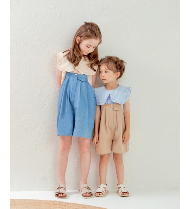 Aラインタックショートサロペット〈Bule〉