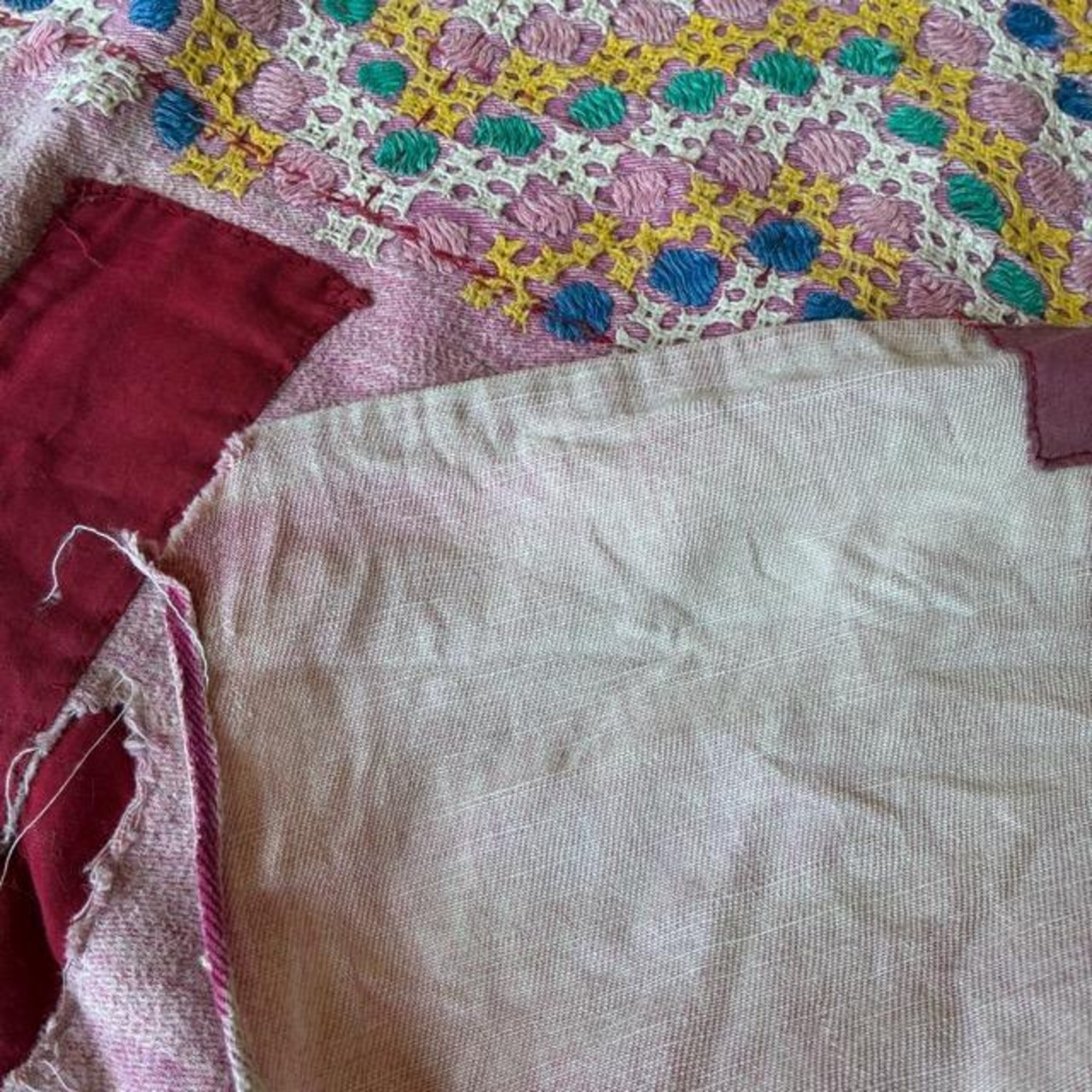 INDIA　Vintage Rabari embroidered fabric　70×190cm　28000-1