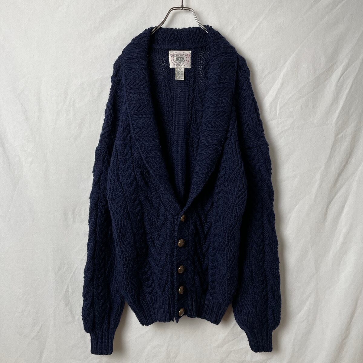 90年代 JOHN ASHFORD SPORT アーガイル柄 HAND KNIT ハンドニット ウールニットセーター メンズXL ヴィンテージ /eaa356785