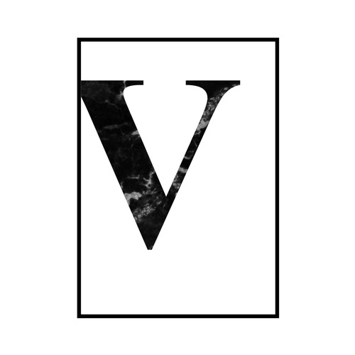 "V" 黒大理石 - Black marble - ALPHAシリーズ [SD-000523] A2サイズ ポスター単品