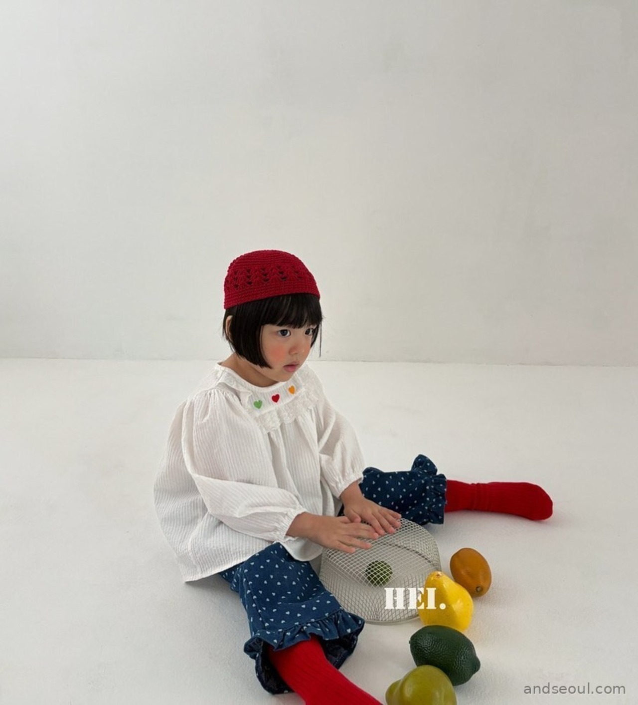 韓国子供服 / 26Autumn / 〖取寄〗Hei / ハートブラウス / キッズ服 / カラフル服 / 秋服 *XS~XL*