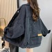 2025コーデに役立つ！デニムジャケット レディース デニムジャケットアルファベット刺繍女性ゆったりジャケットトップスがブーム 韓国人気ファッション