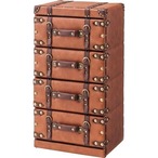 チェスト 4D IW-274 4段 収納 レザー トランク 鞄 おしゃれ タンス 箪笥 整理 家具 インテリア デザイン 雑貨 引き出し