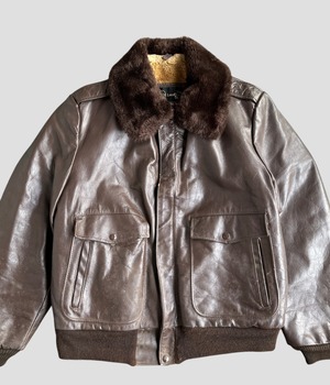 -Sears The Leather Shop- Vintage 70s 44 G-1 leather Flight jacket　