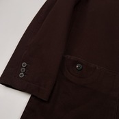 Papas パパス スタンドカラー ツイル ジャケット コート サイズ 48/M /ダークブラウン/裏チェック/裏地フランネル