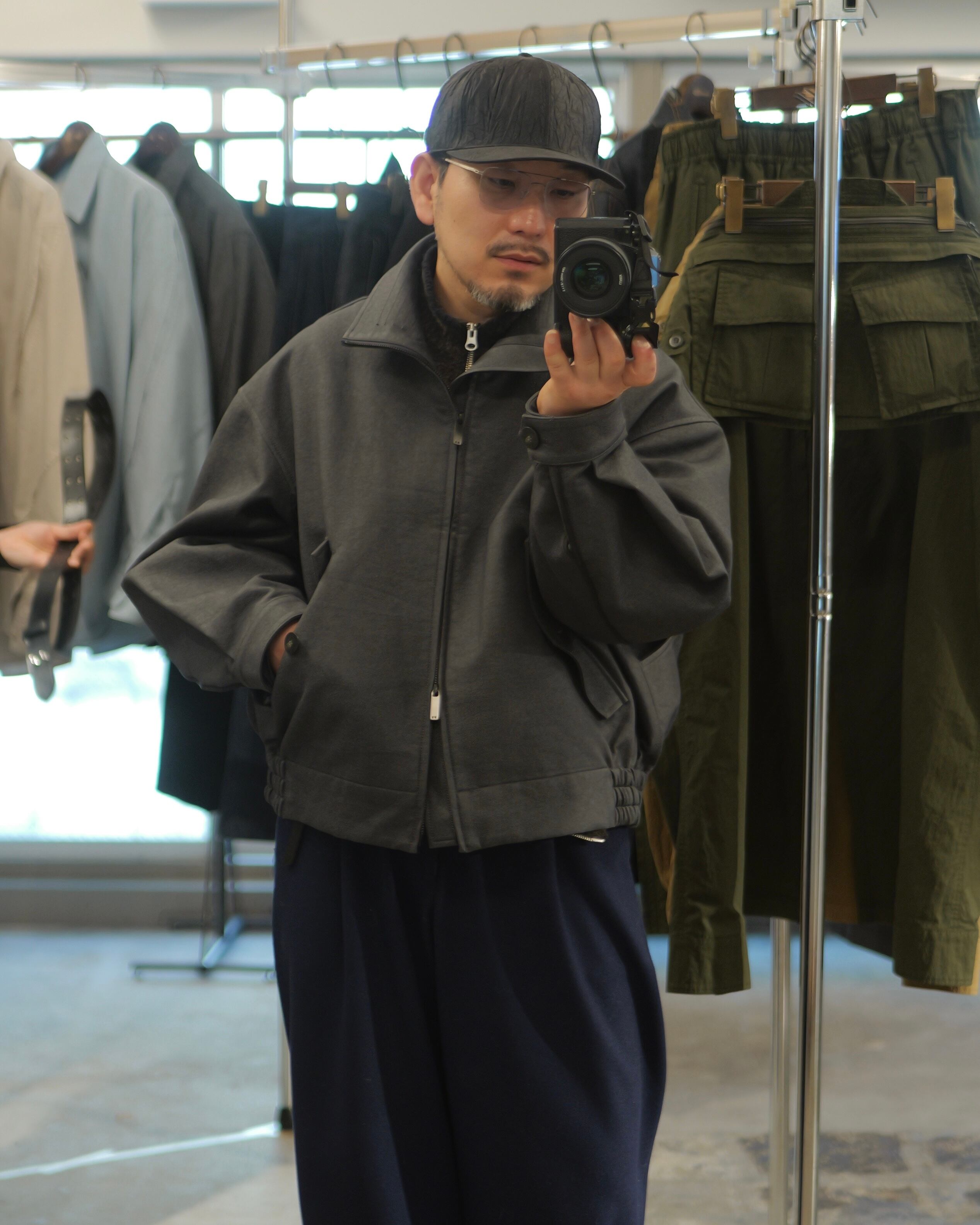 予約販売 | i'm here : - “COTTON LEATHER” BLOUSON ：Gray｜コットン