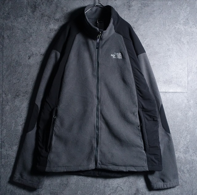 “THE NORTH FACE” Gray Green Nylon Switching Design Fleece Jacket