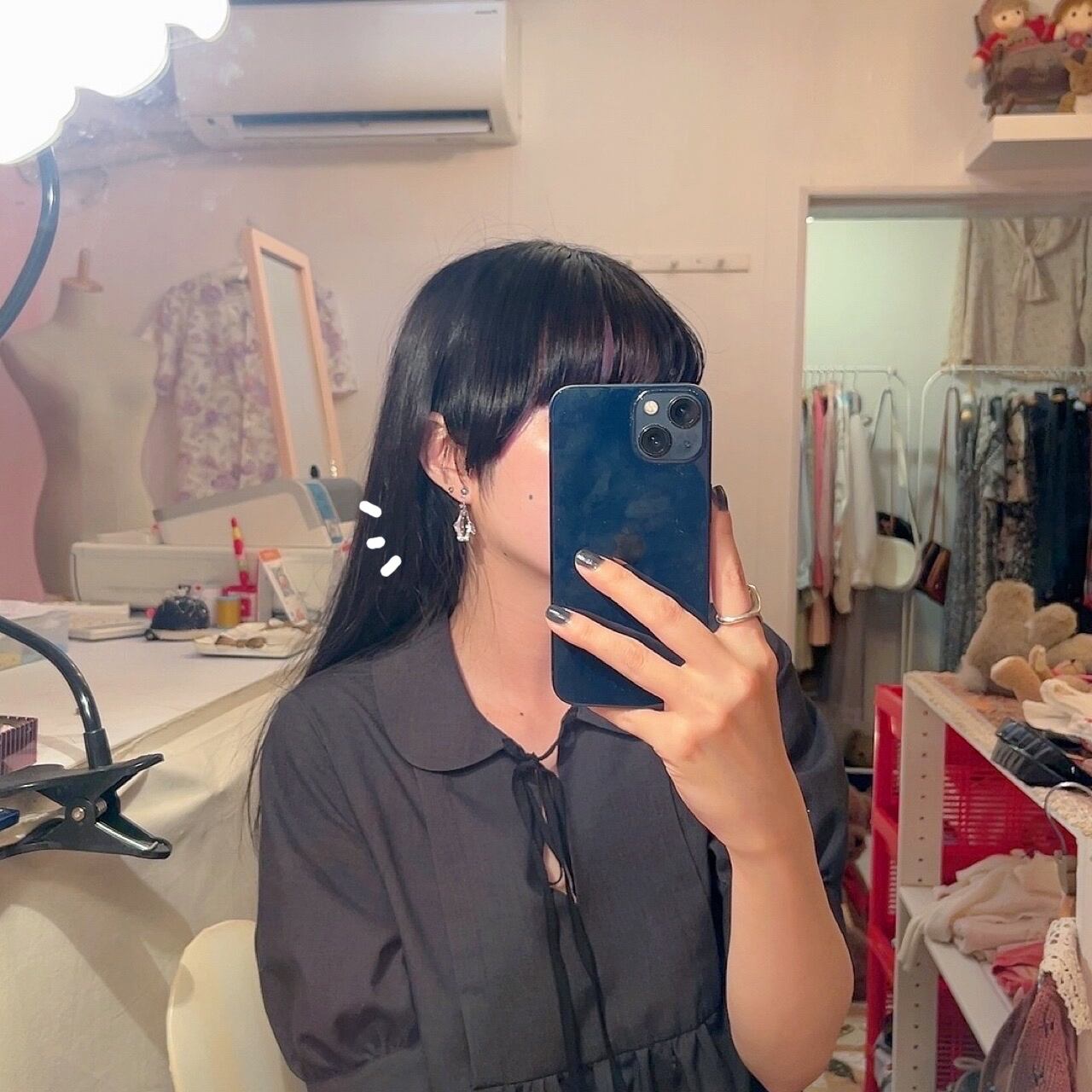 clear penguin earring