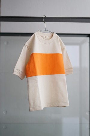 jonnlynx for tiny people / tiny two tone tee (ecru × orange)