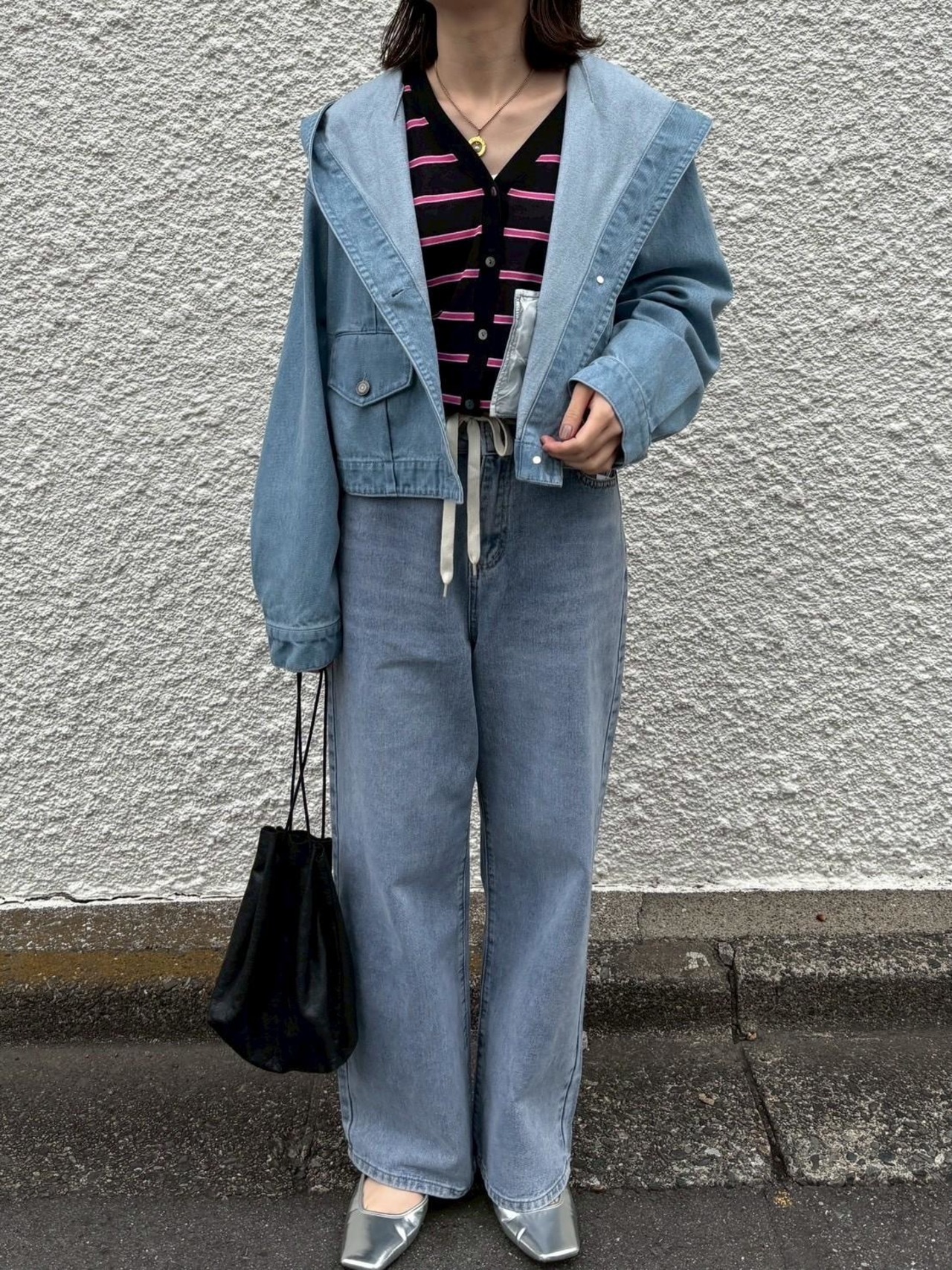 ロージー  Rosiee フード付きドルマンデニムジャケット