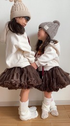 【取寄・送料無料】チュチュボリュームスカート チョコ 【海外輸入服 子供服 ガーリー 女の子】