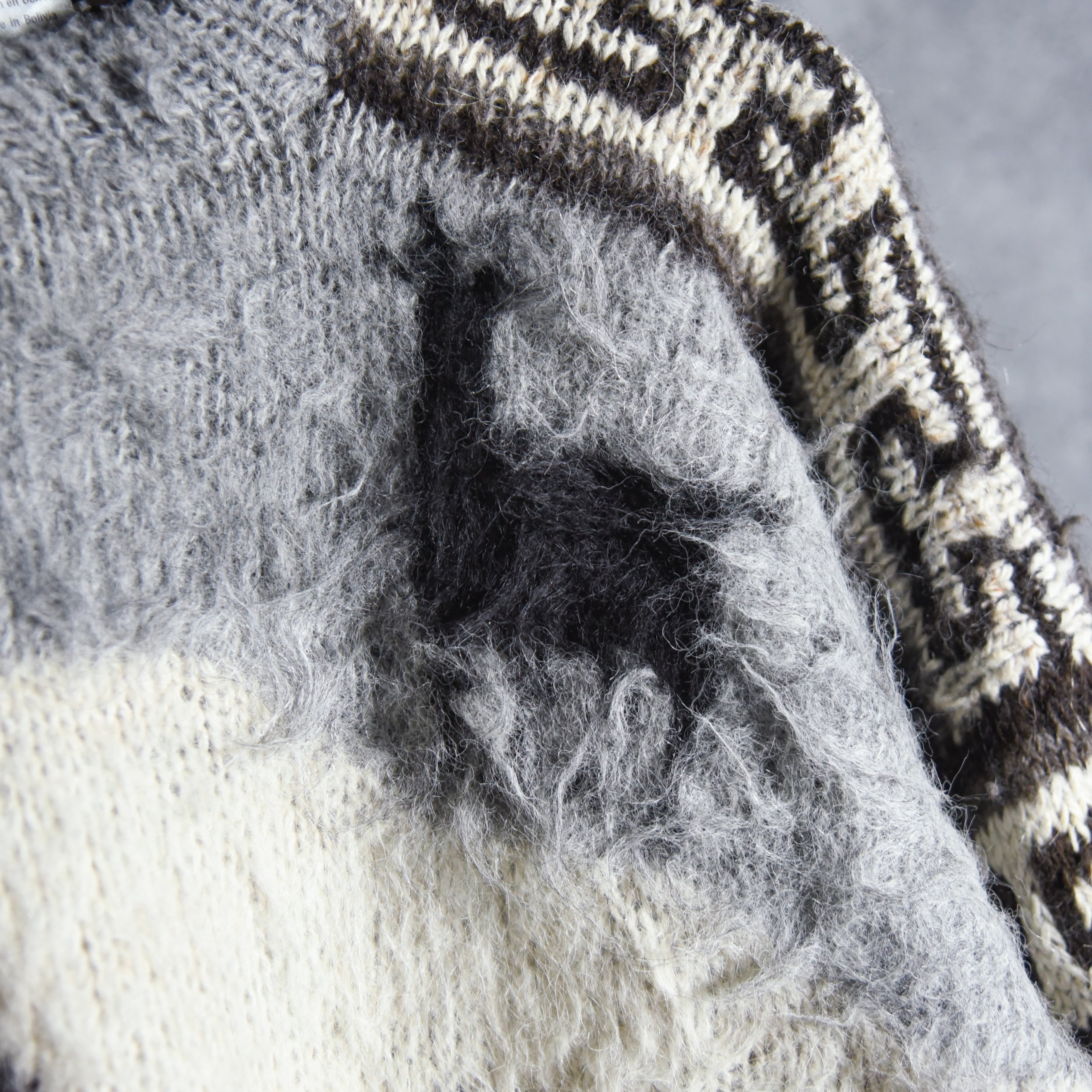 80-90s Alpaca Whole Garment Knit Sweater Made in Bolivia アルパカ