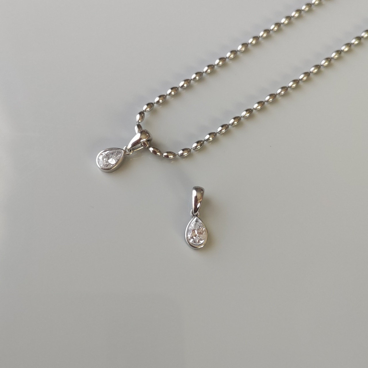 【SS】CZ Drop pendant top