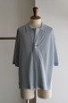 MEIAS "LINEN MIX SHEER WIDE PULL OVER( SAX )"