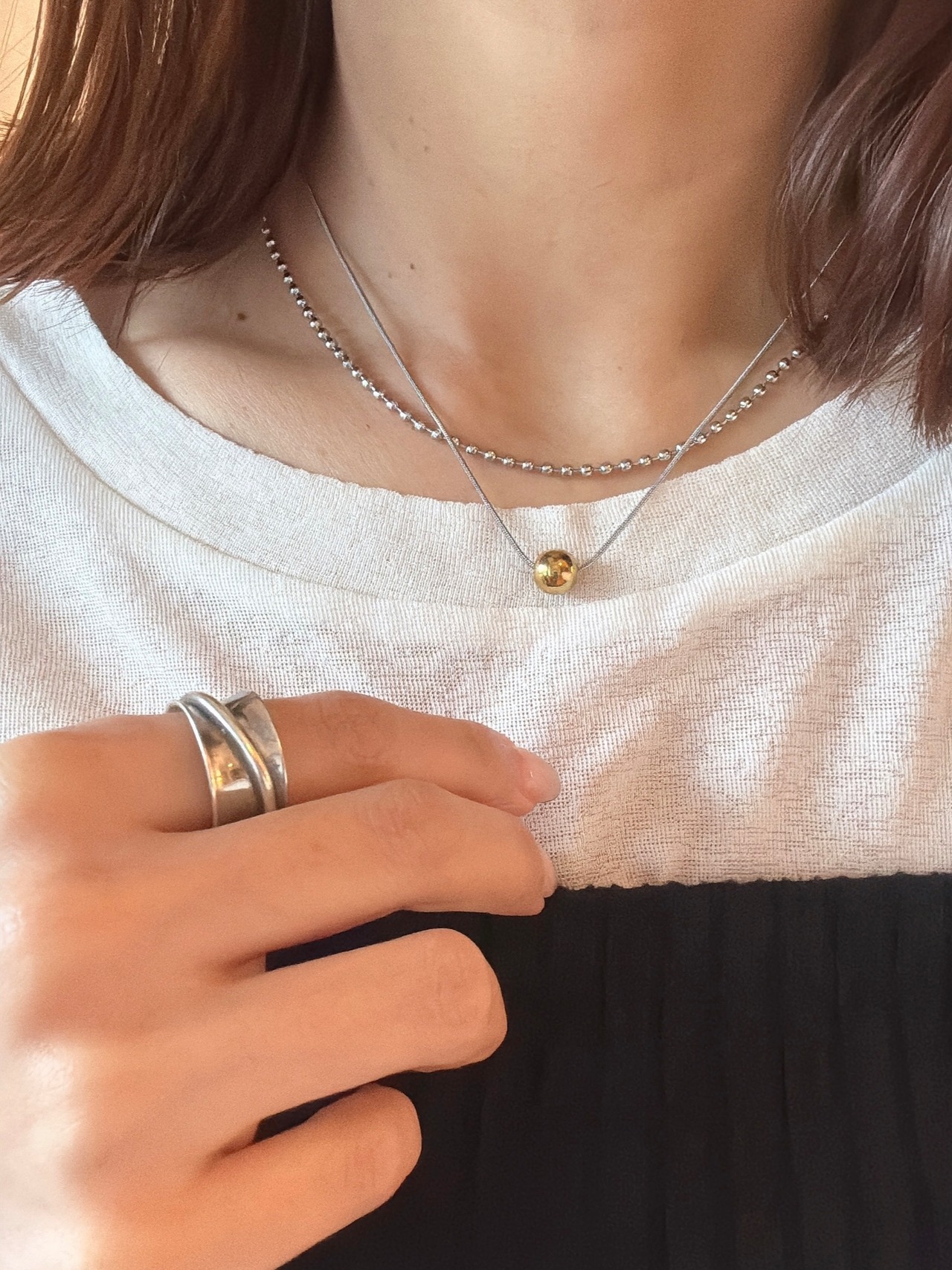 【セット】magnet mini ball chain necklace