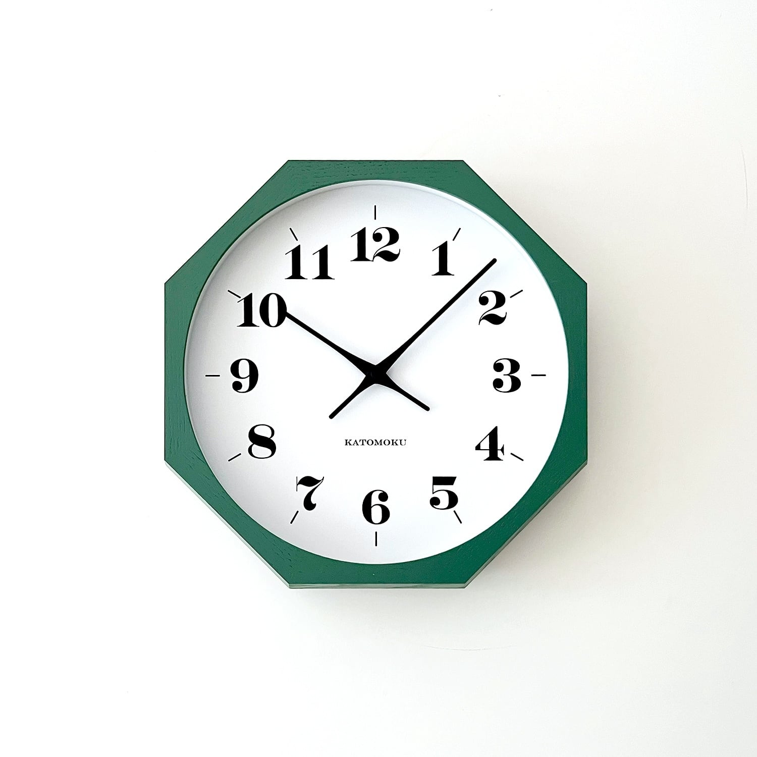 KATOMOKU グリーン 掛時計 直径30cm KATOMOKU muku clock 12 八角形 グリーン km-97GR8 掛け時計 | 加藤