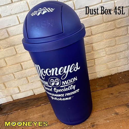 MOON 45L Dust Box Navy ムーン 45 リットル ダスト ボックス ネイビー ゴミ箱 Wildman石井 レタリング ピンストライプ MOONEYES ムーンアイズ