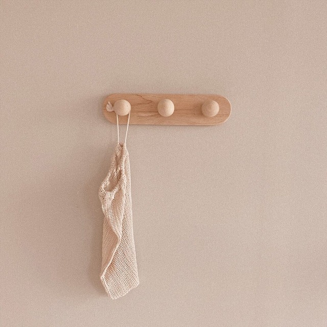【 予約 】No.SC42 - wood hook 3balls / 木製のフック / made in korea - cloudsalmon