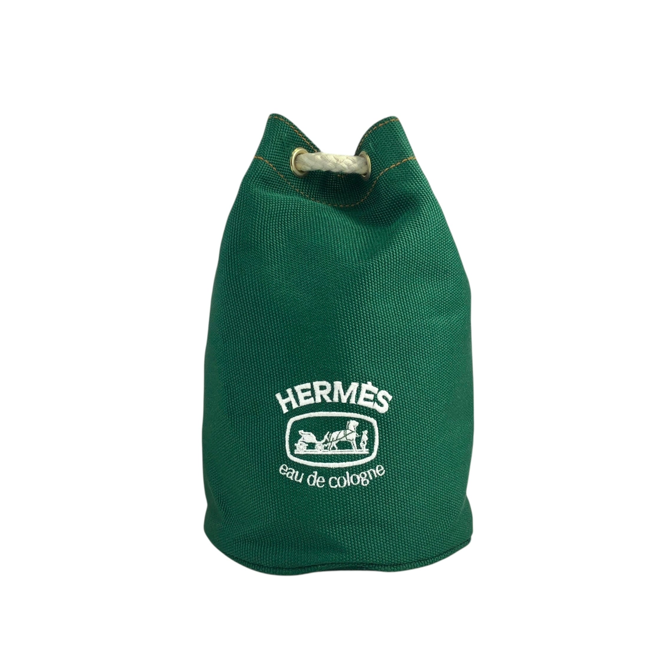 HERMES エルメス ショルダーバッグ グリーン キャンバス 巾着 vintage