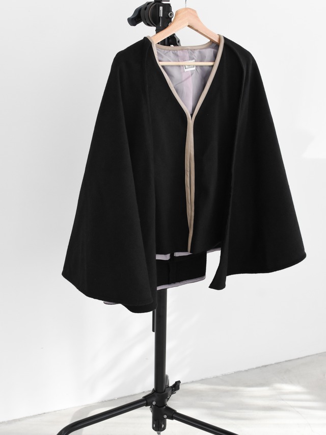 wool cape coat（black）