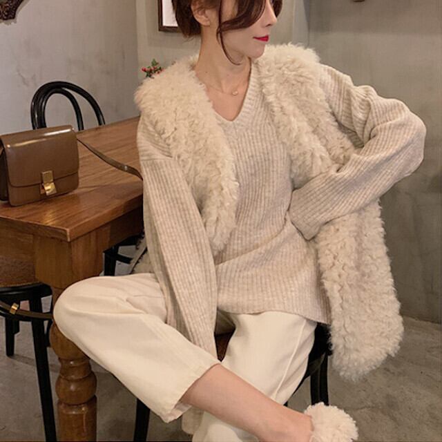 【新品】  yori / ヨリ | もこもこロングジレ | F | アイボリー | レディース yori ヨリ もこもこロングジレ yori もこもこロングジレ ヨリ 紙タグ