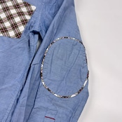 TOMMY HILFIGER トミーヒルフィガー NEW YORK FIT エルボーパッチ BD ボタンダウン オックスフォード 長袖シャツ XL/ブルー メンズ