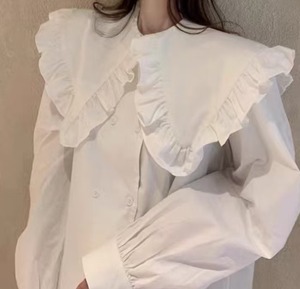 ダブルブレスト　フリルカラーブラウス　AJ1079-6022