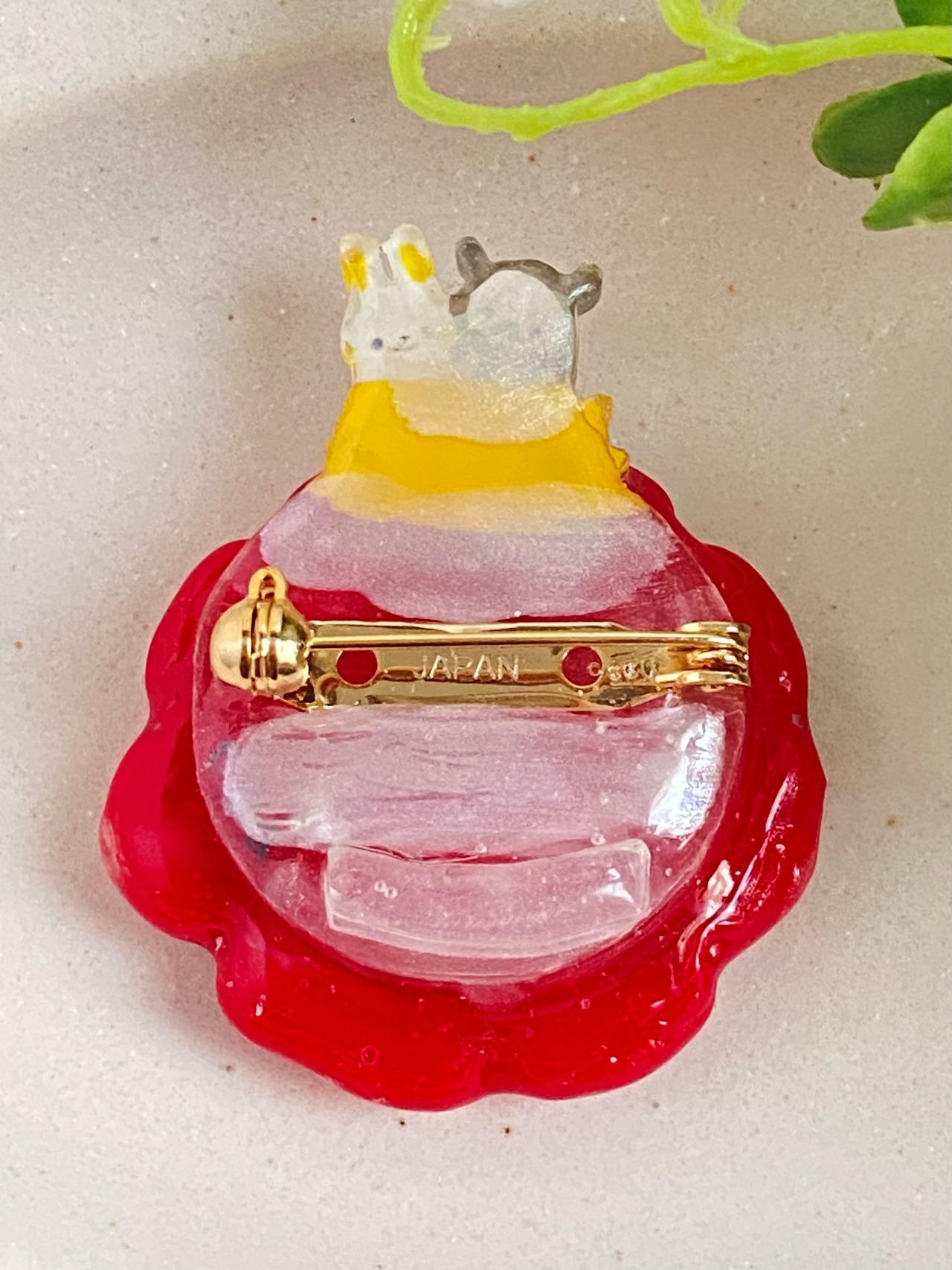 『彩りのお花』ガラスブローチ③