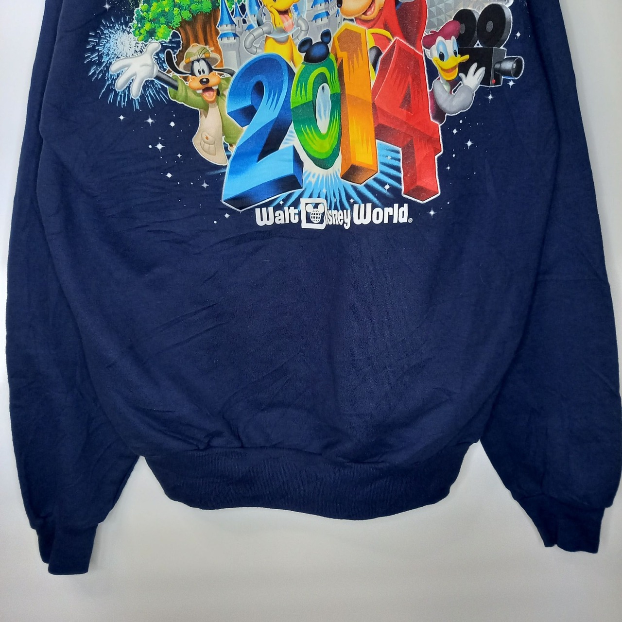 ディズニー　Hanes　クルーネック　スウェット　トレーナー　ビッグプリント