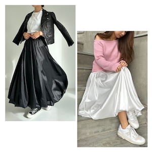 SATIN BALLOON SKIRT -2color-